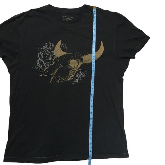 Banana Republic T-Shirt Short Sleeve Bull Graphic Tee Cotton‎ Men's M Black Gold - Picture 5 of 8